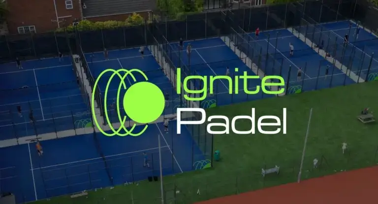 Ignite Padel courts with ignite padel logo