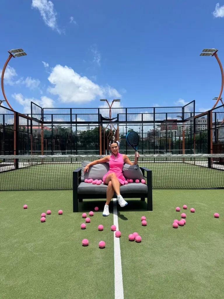 Pink Padel Club founder on padel court