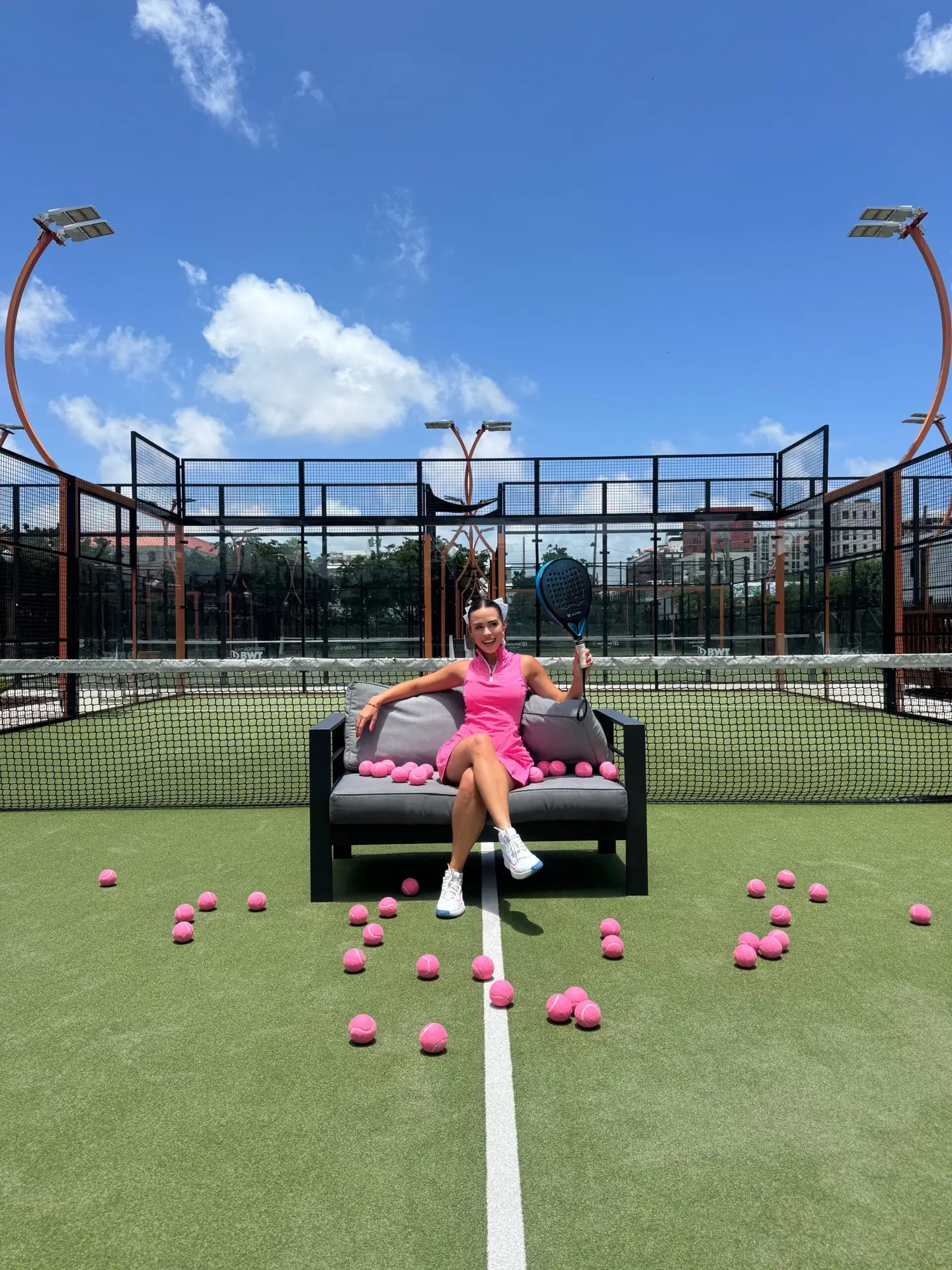 Pink Padel Club founder on padel court