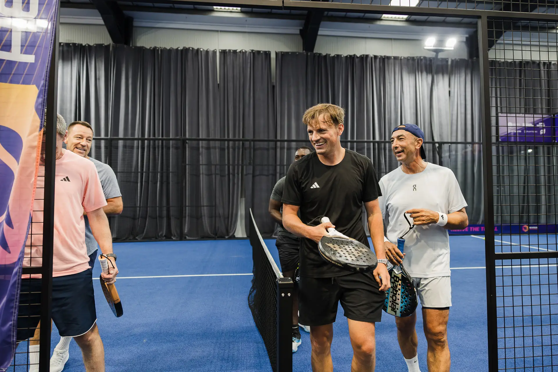 Padel celebrities leaving The Padel Hub court