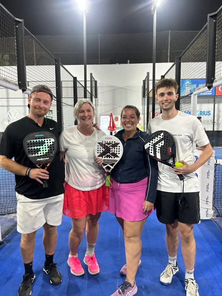 Anastasia with The Padel Box Head Coach Sam