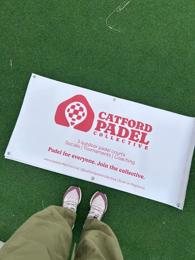 Catford Padel Club physical marketing banner