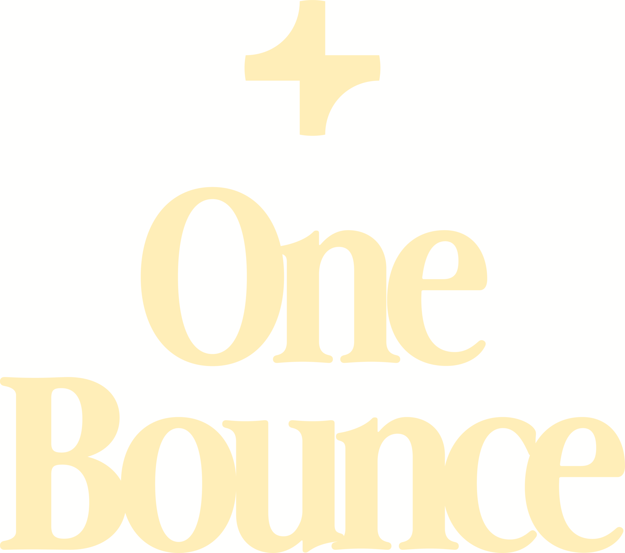 One Bounce Logo in creamy yellow