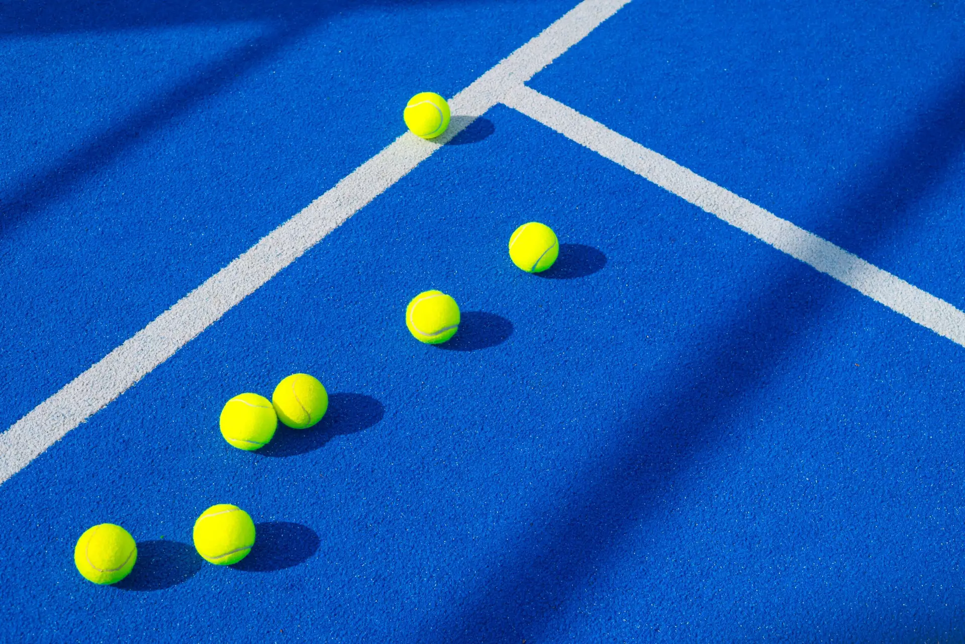 Balls on padel court