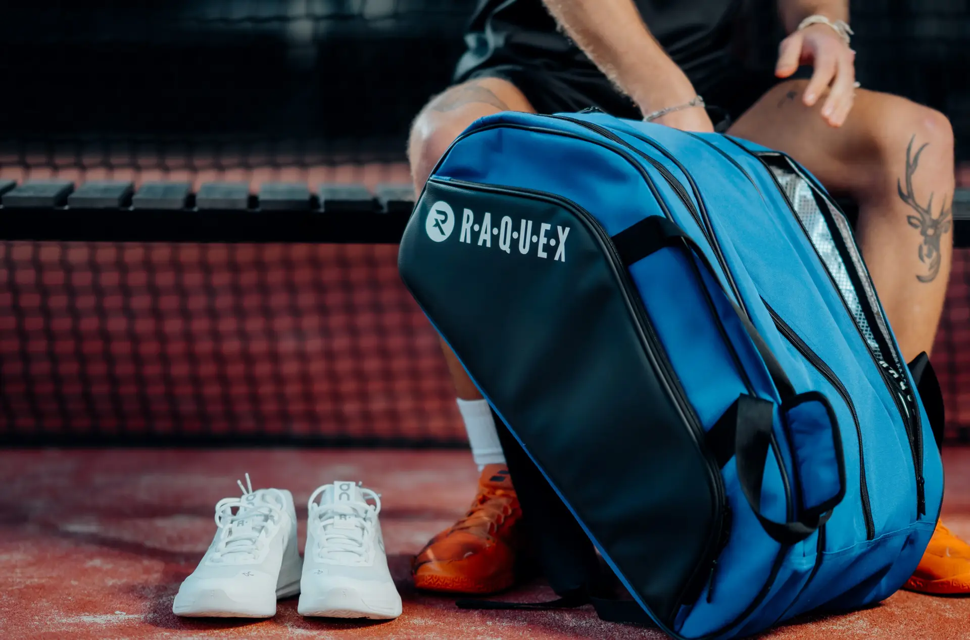 RAQUEX padel bag on court
