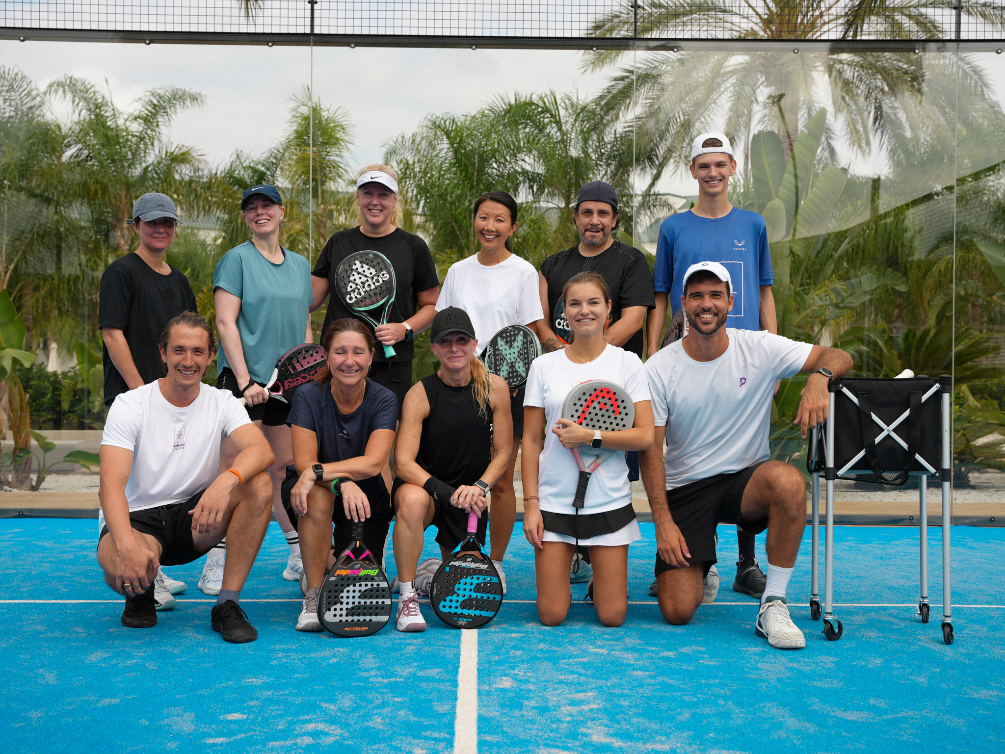 The Padel Row group on a padel court
