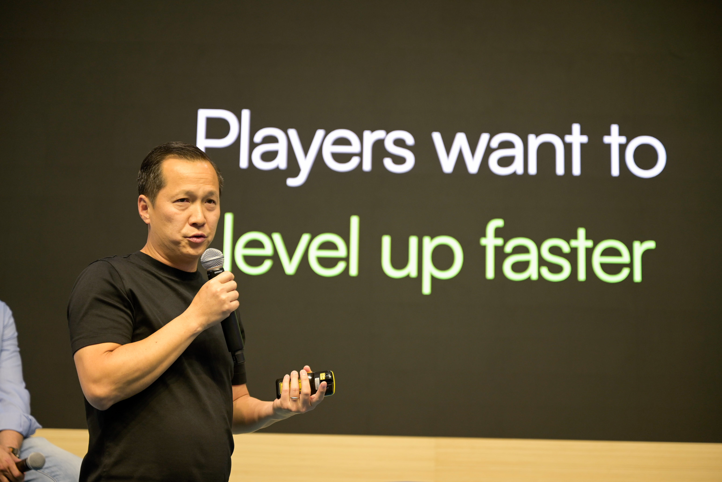 padelAI founder, Mike Chang, speaking at conference