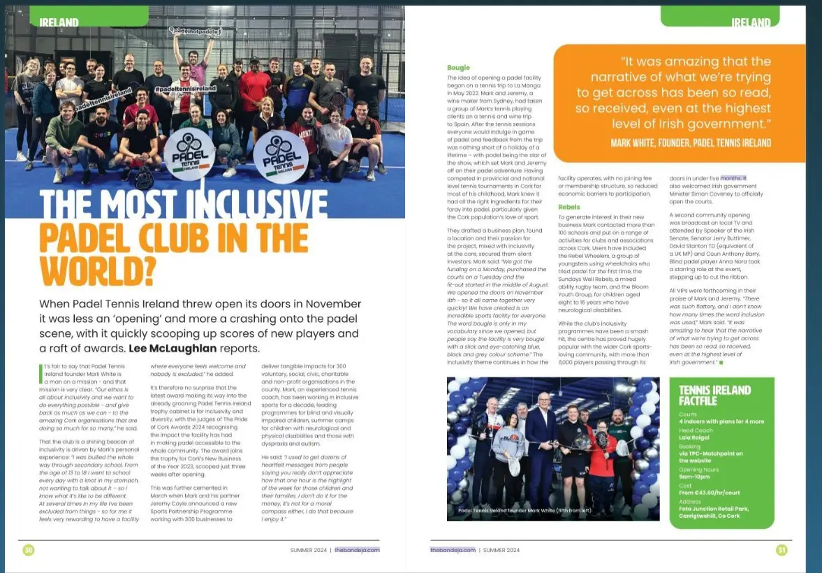 Padel Ireland story - Bandeja