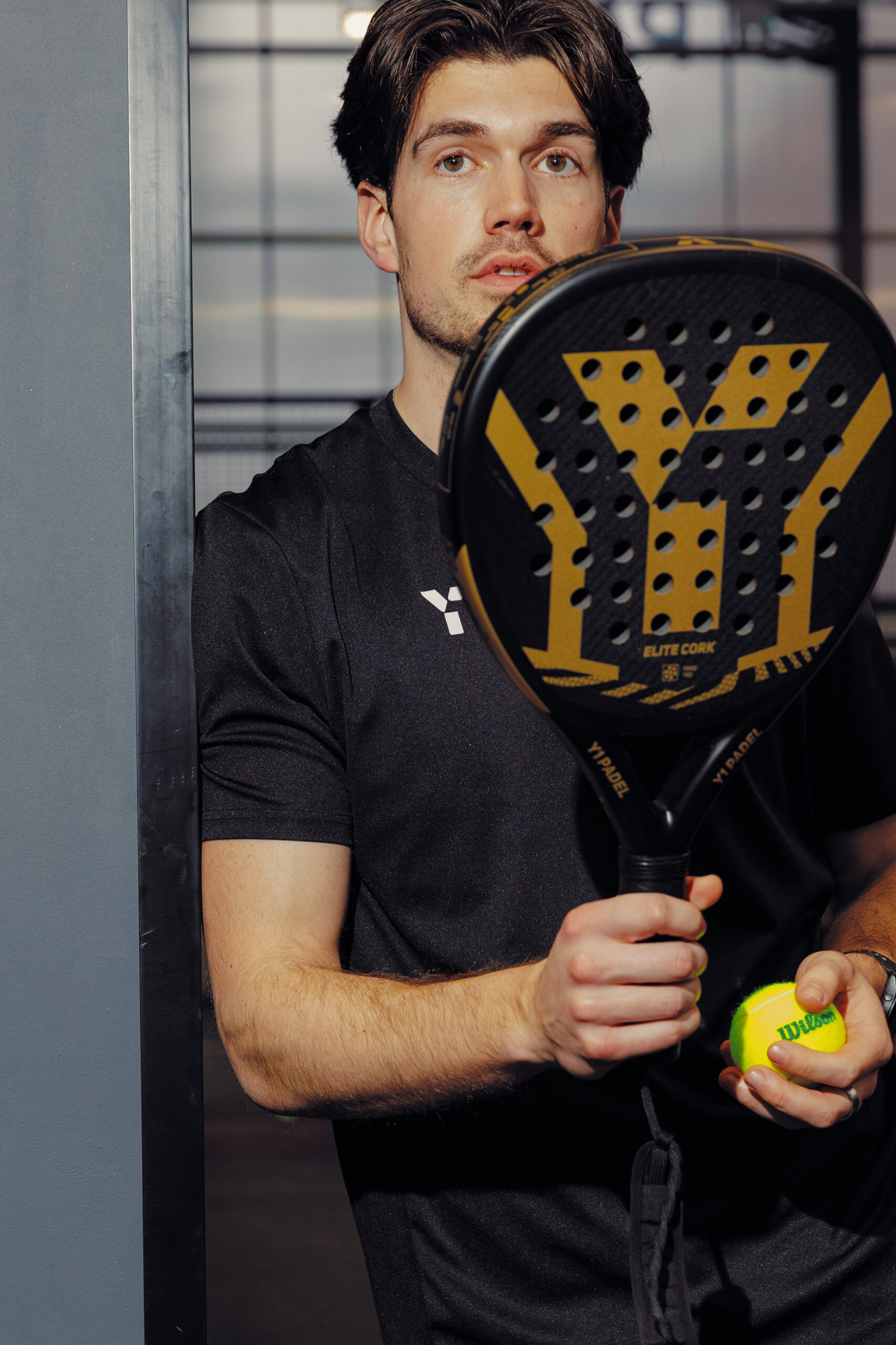 Y1 Padel racket and a padel ball