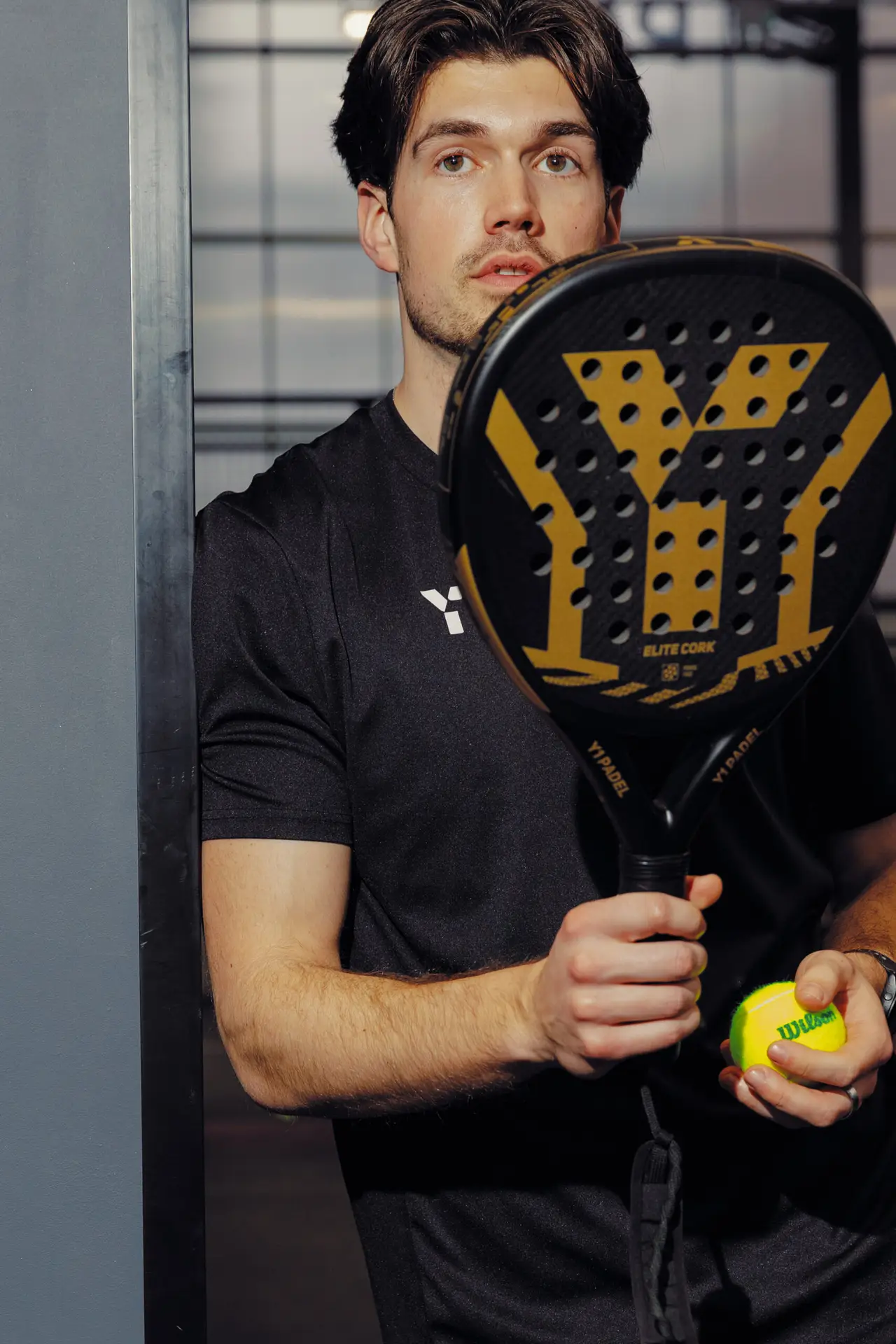 Y1 Padel racket and a padel ball