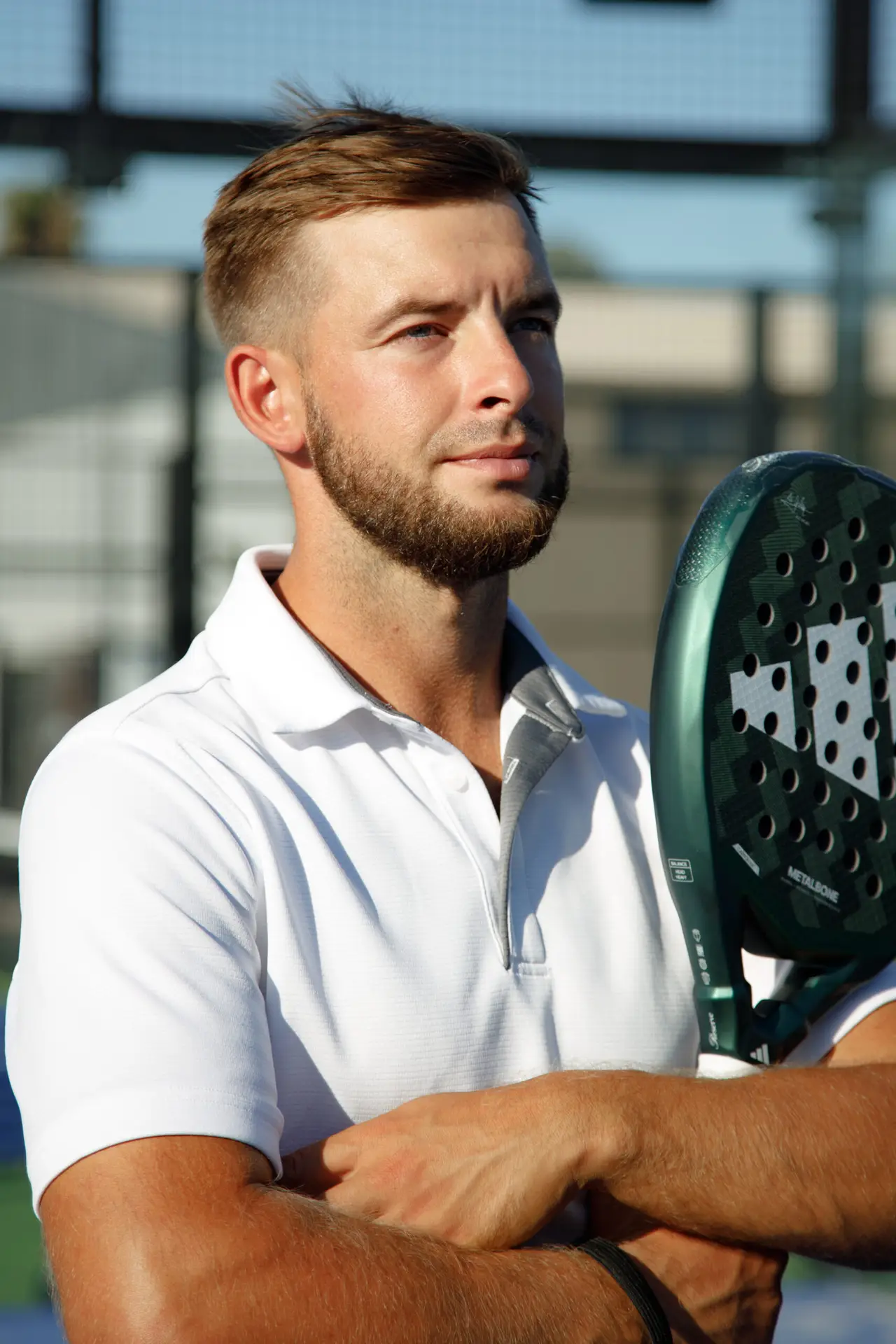 Demid Hrytsun with padel racket