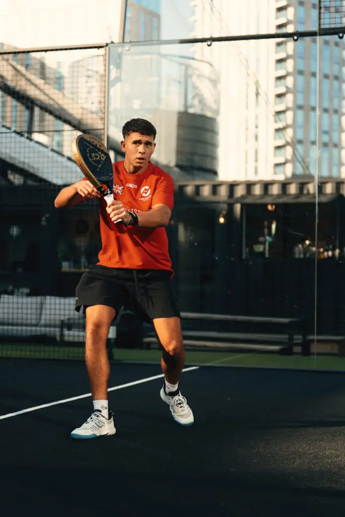 Cameron Dollimore on padel court