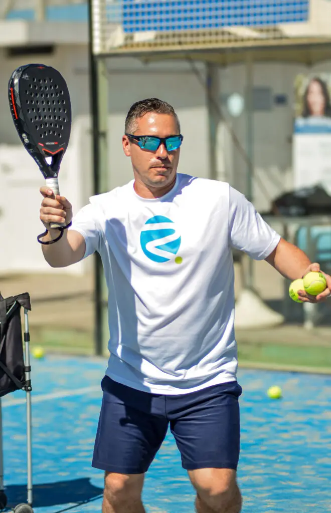 Luca Romani on padel court