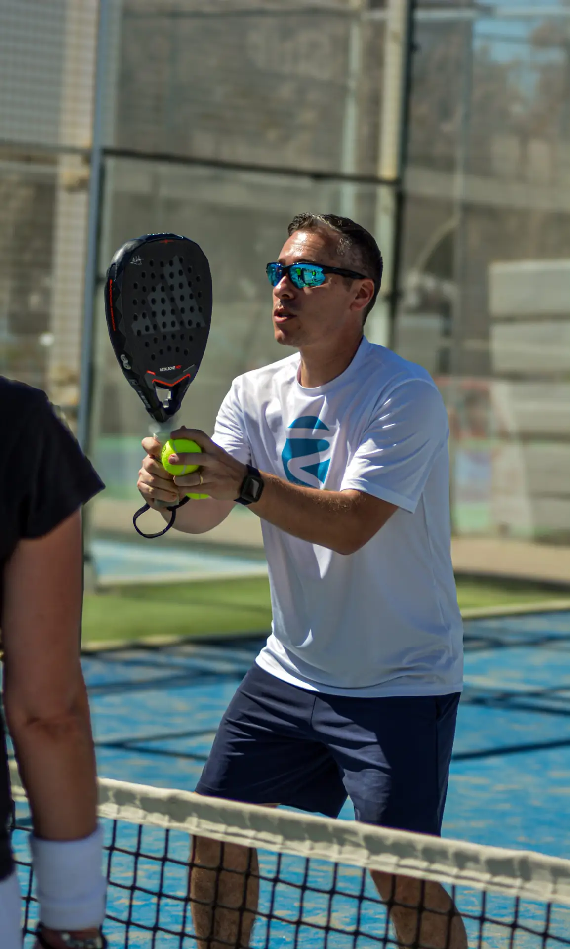 Luca Romani on padel court