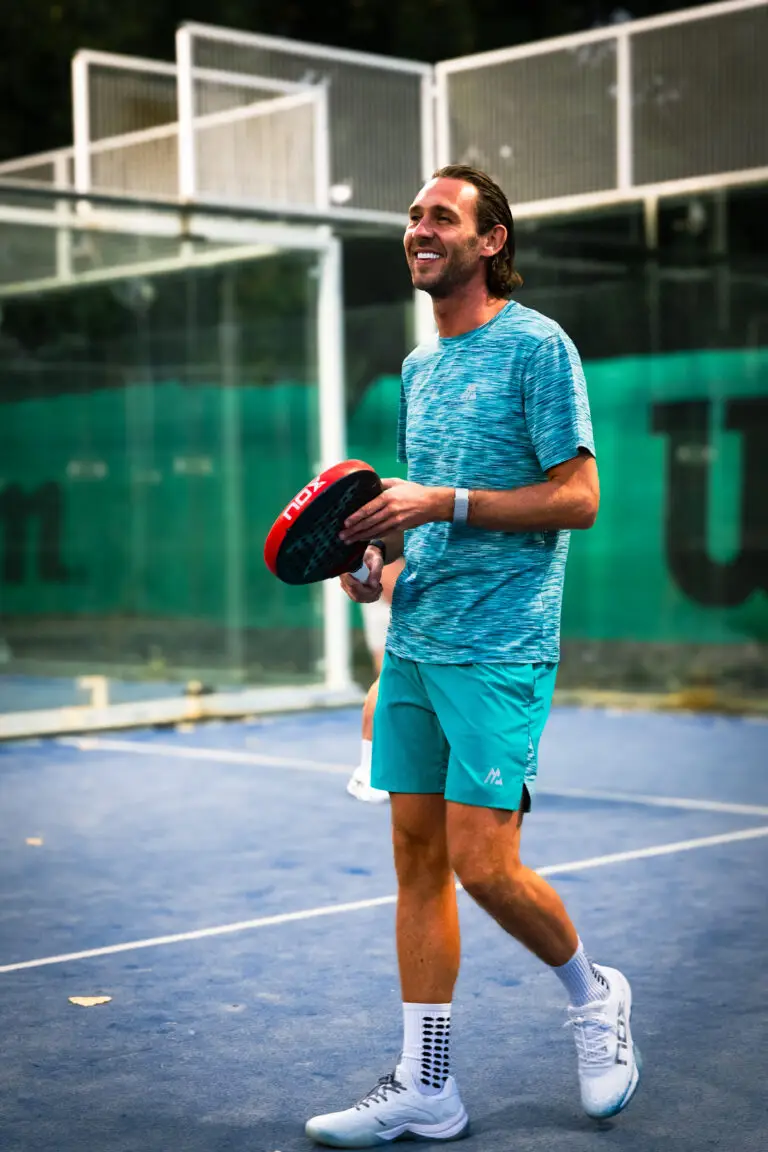Harry McKenna on padel court