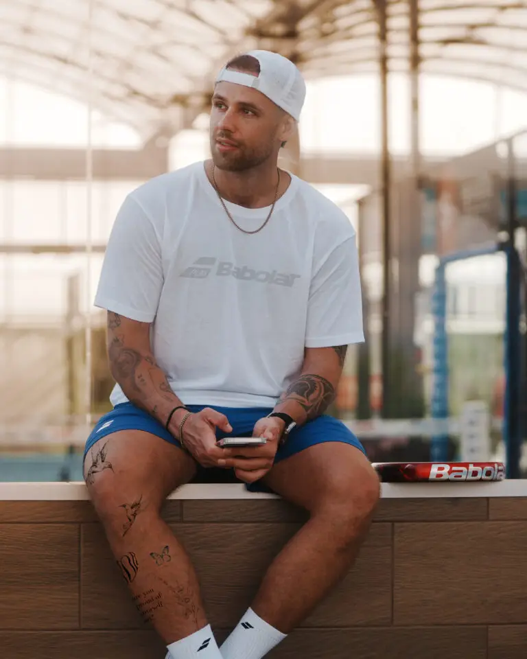 Frederik Sangill on padel court