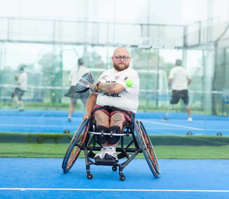 Jack Binstead playing padel