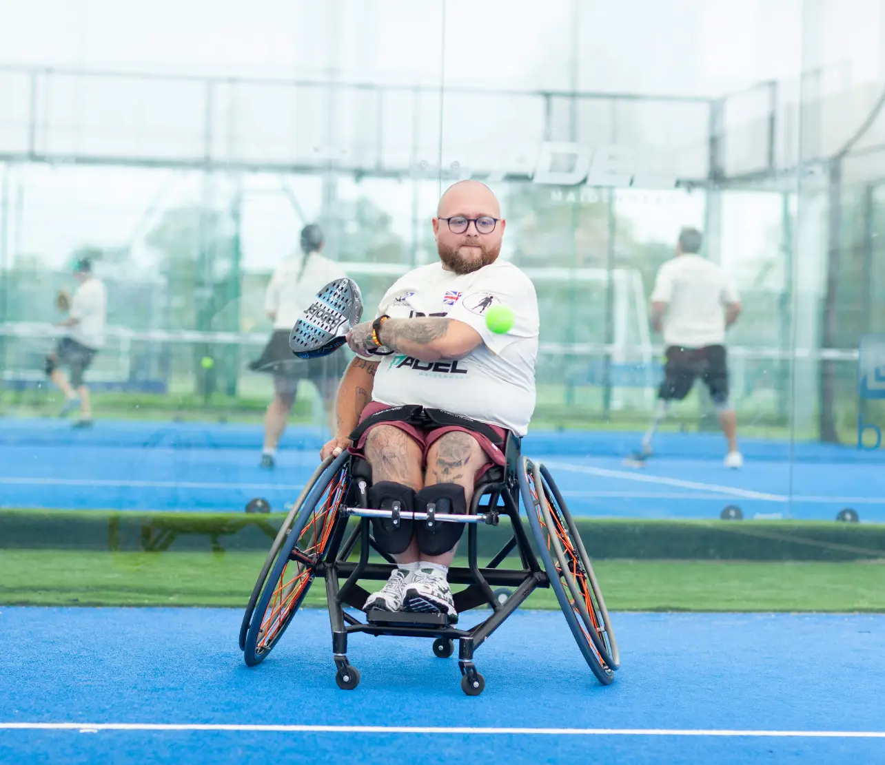 Jack Binstead playing padel