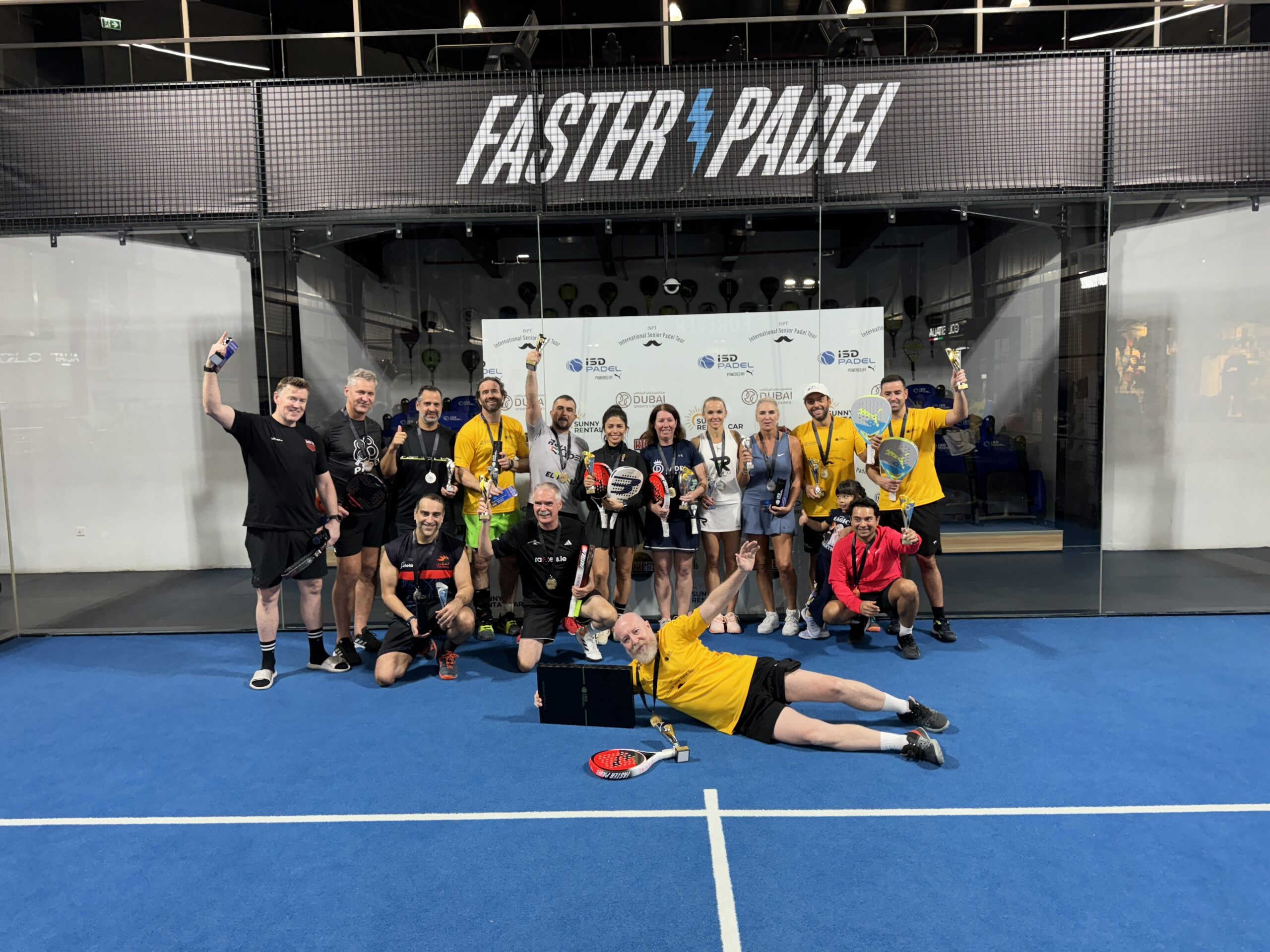 ISPT group on padel court