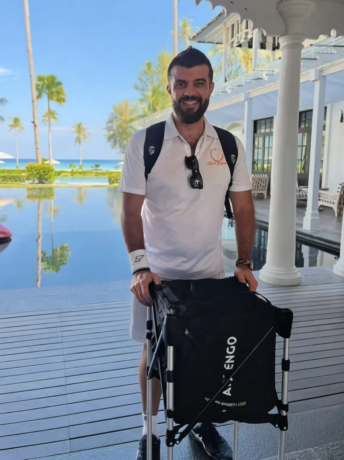 Marco with padel coaching gear