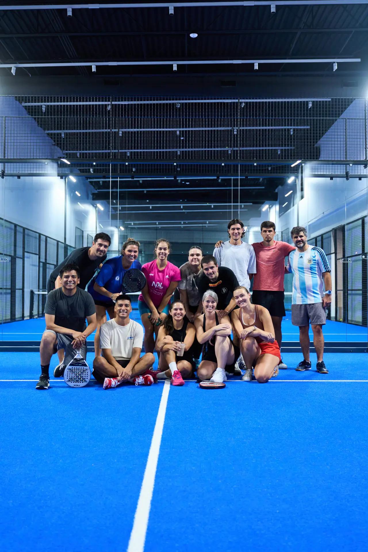 Austin Padel Center group on padel court