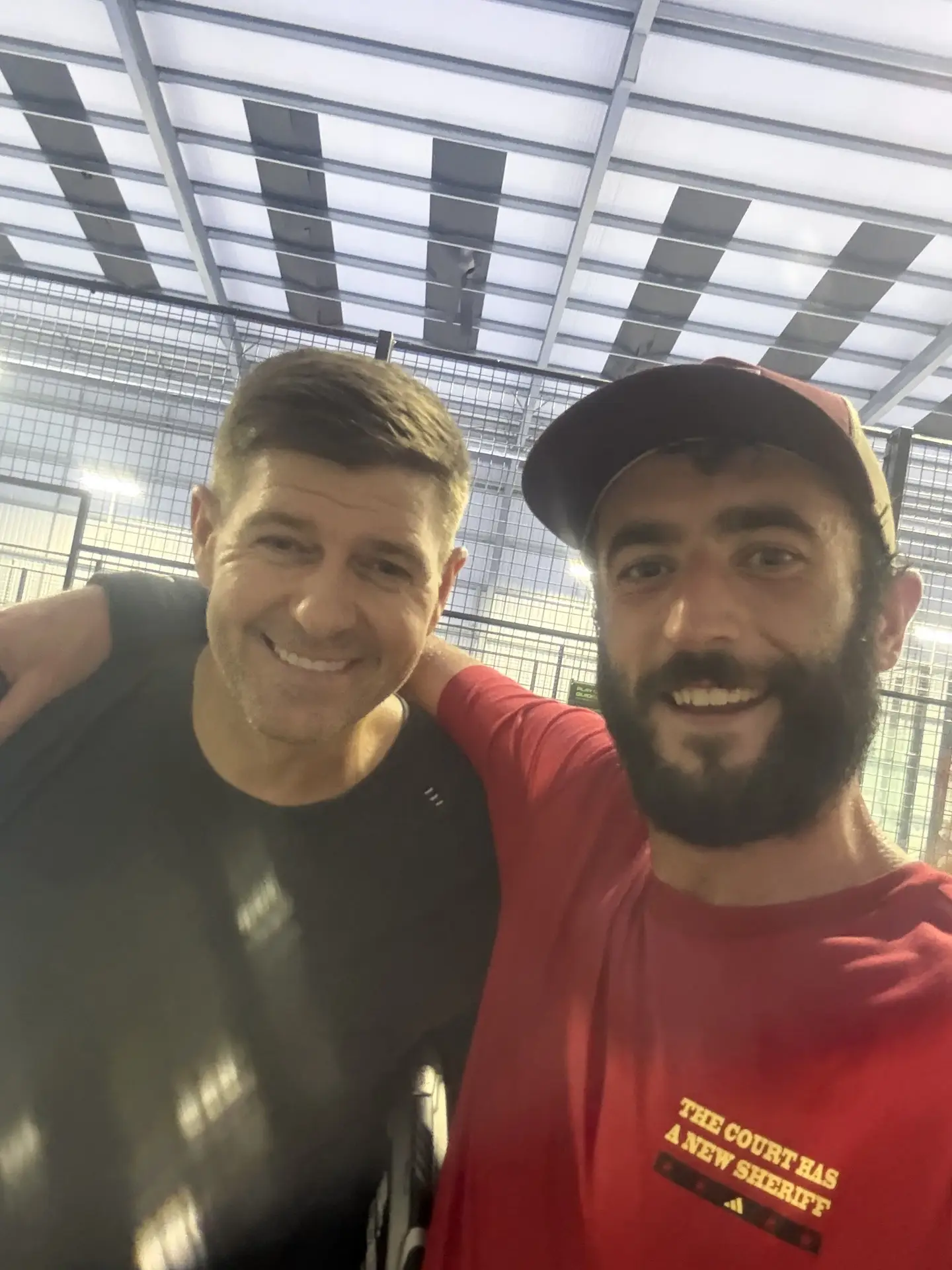 Jamie Guest with Steven Gerrard at a padel club